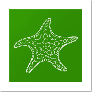 Starfish (white/green) Posters and Art